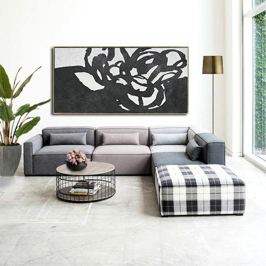Big Painting,Oversized Horizontal Minimal Art On Canvas - Acrylic Painting Canvas Art